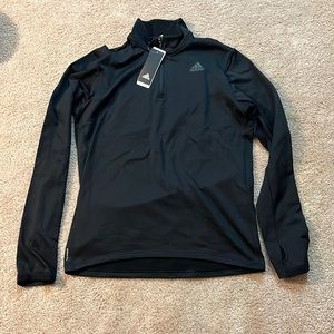 NWT Men's adidas Response Climawarm 1/4 Zip Top, Black, M DN7428